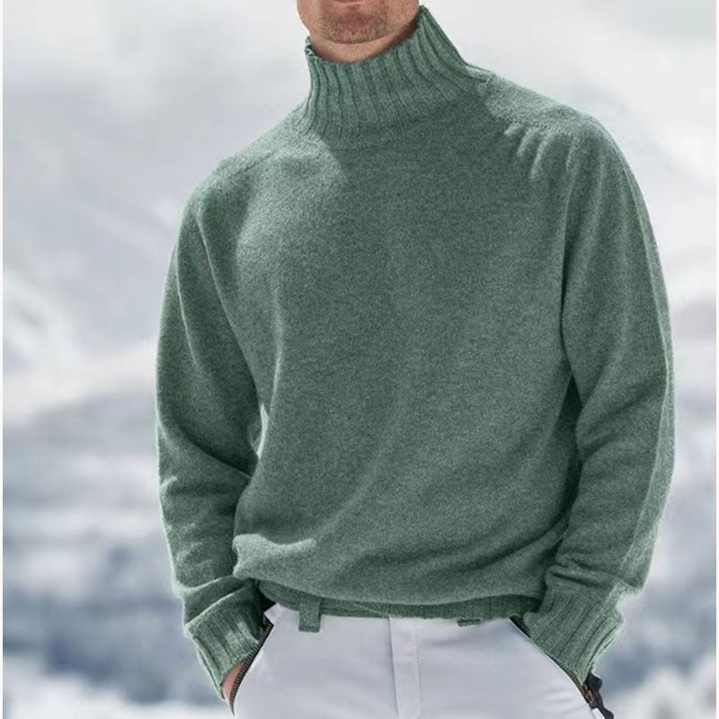 Herren Rollkragenpullover aus hochwertiger Wolle mit strukturierten Details ModeGeist