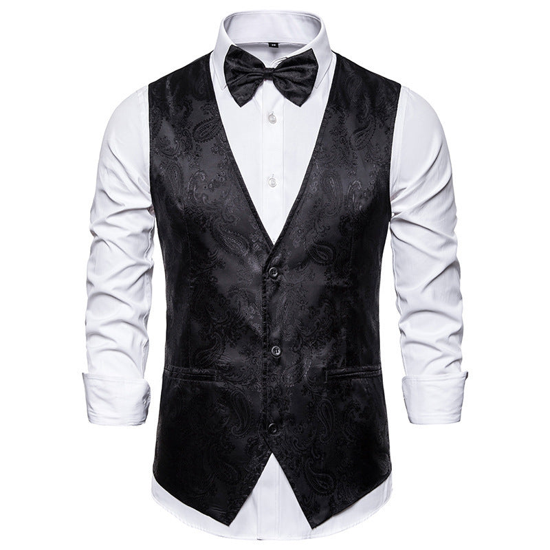 Herren elegante Anzugweste mit feinem Paisleymuster ModeGeist