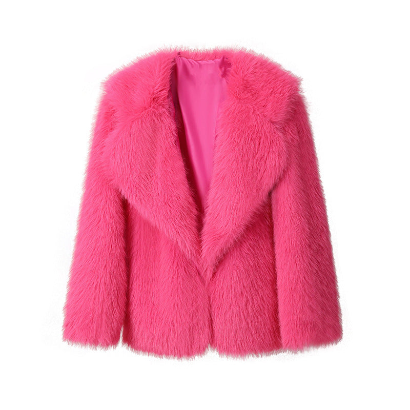 Damen Elegante Kunstpelz-Jacke mit weichem Kragen und modischem Schnitt ModeGeist