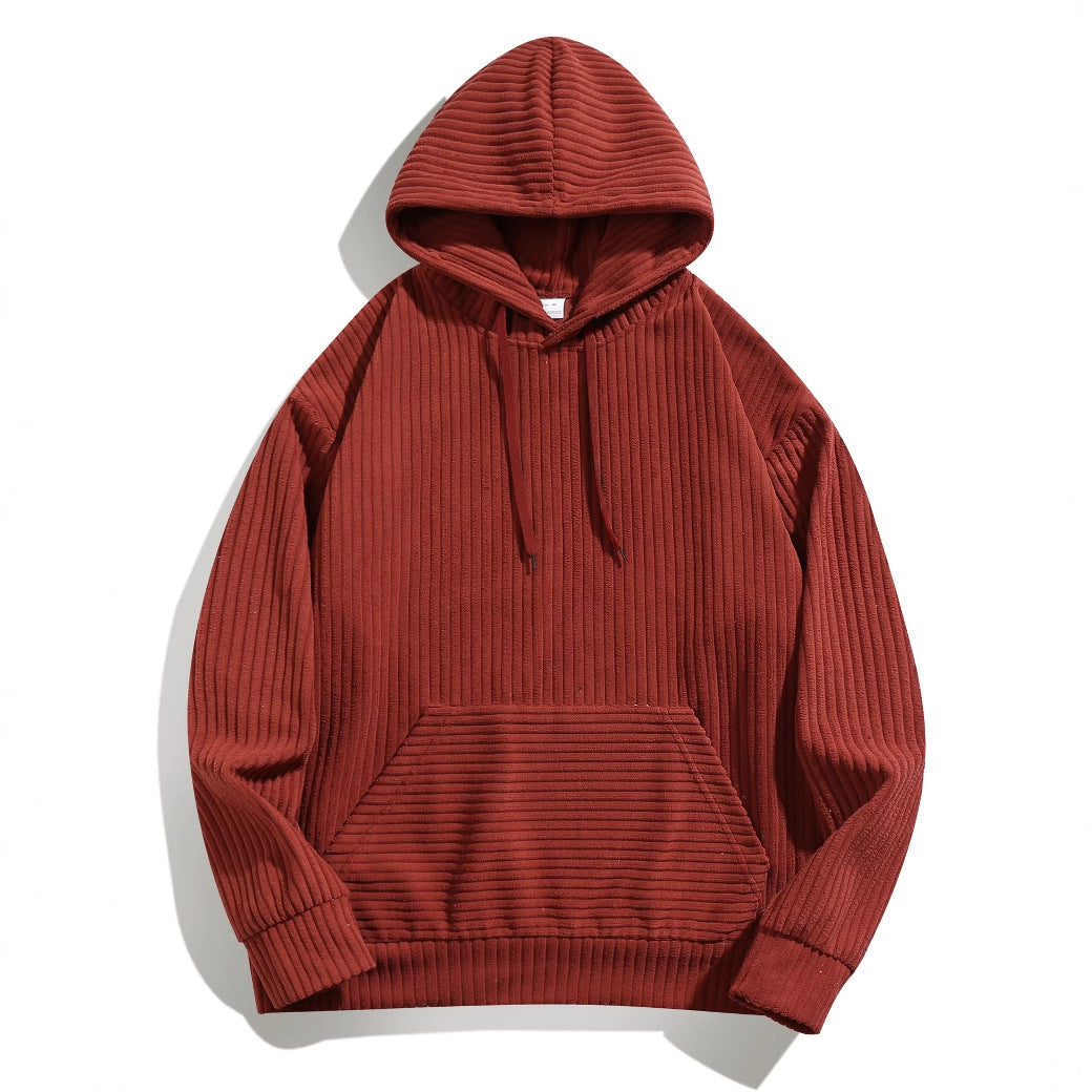 Herren Kapuzenpullover mit strukturierter Ripp-Textur und praktischen Taschen ModeGeist