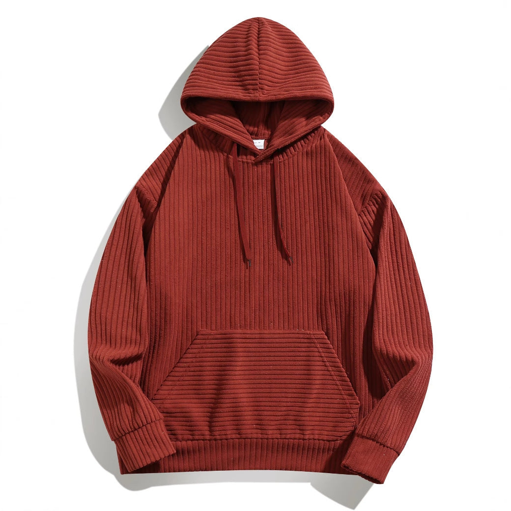 Herren Kapuzenpullover mit strukturierter Ripp-Textur und praktischen Taschen ModeGeist