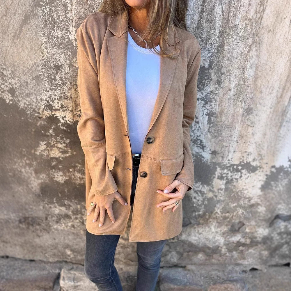 Damen modische und taillierte Longjacke ModeGeist