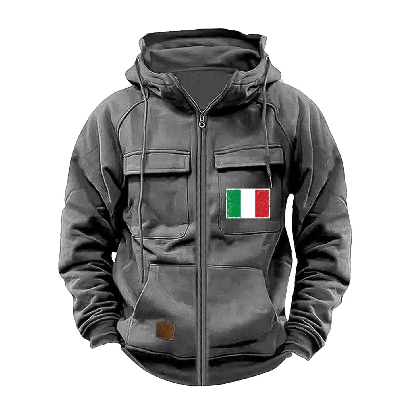 Herren modische Kapuzenjacke mit praktischen Taschen und verstellbarem Kragen ModeGeist