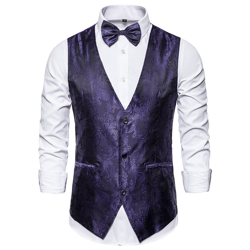 Herren elegante Anzugweste mit feinem Paisleymuster ModeGeist