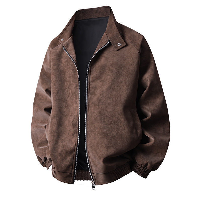 Herren stylische Kunstlederjacke im modernen Design und elastischen Bündchen ModeGeist