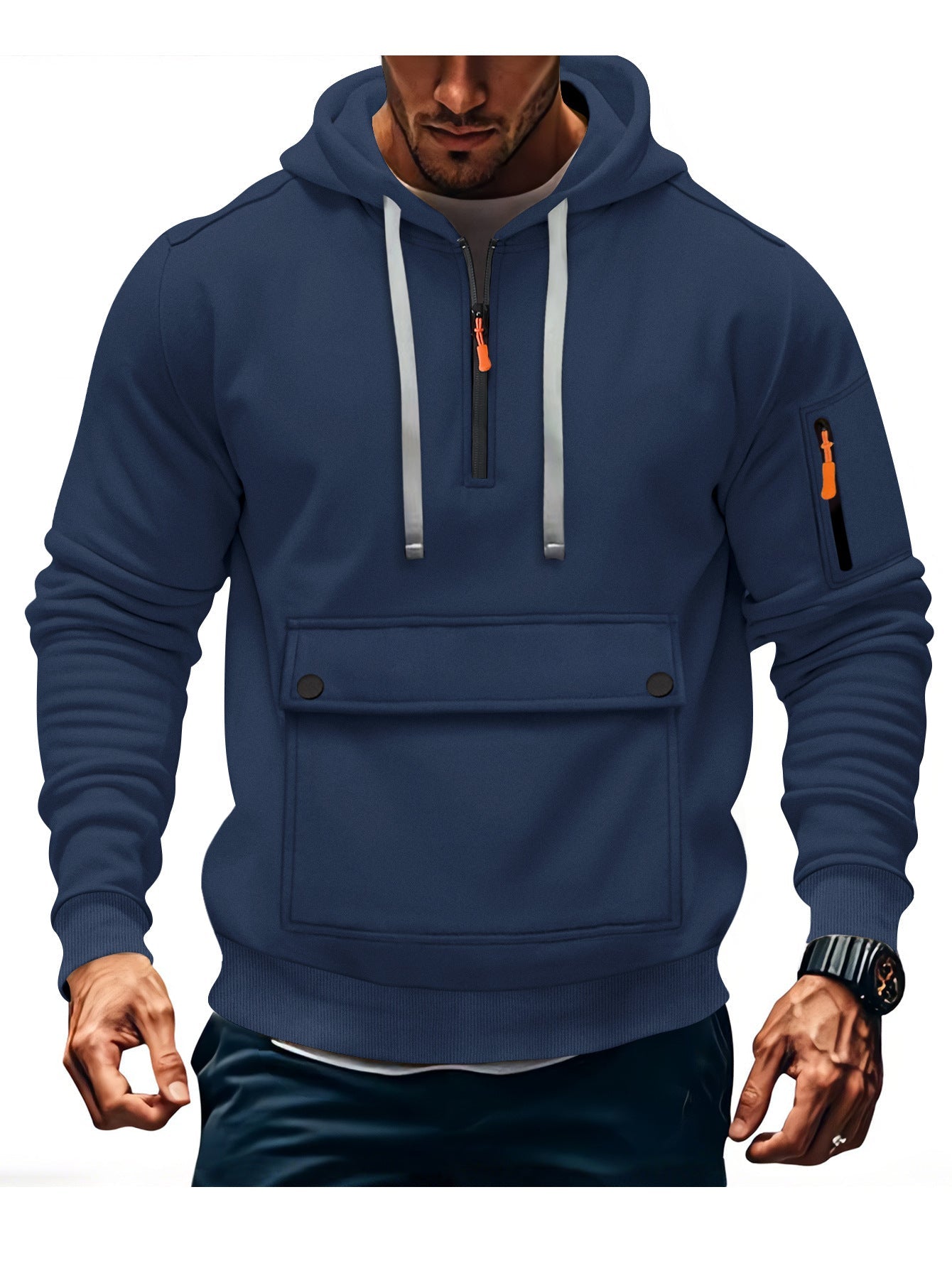 Herren lässige Kapuzenpullover mit praktischen Taschen ModeGeist