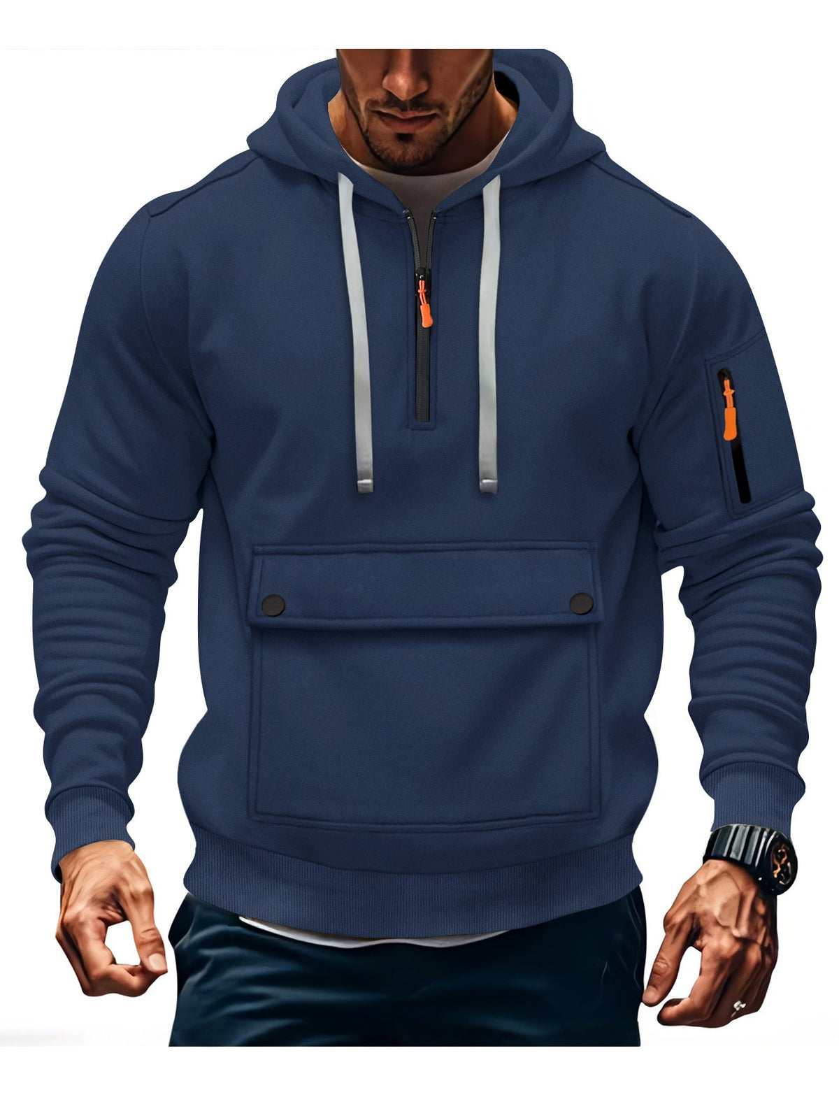 Herren lässige Kapuzenpullover mit praktischen Taschen ModeGeist