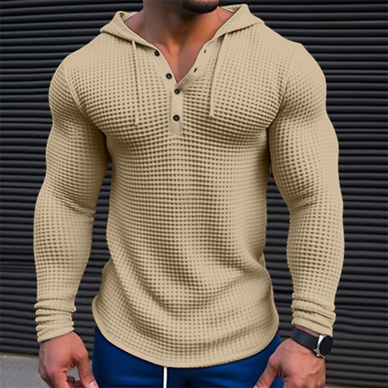 Herren Hoodie mit strukturiertem Design und Kragen ModeGeist