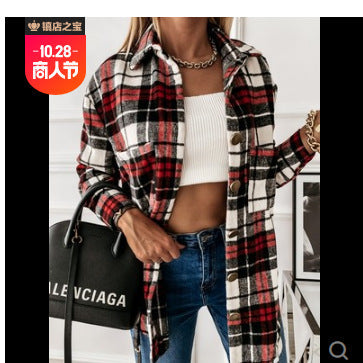 Damen Karomuster Überhemdjacke ModeGeist