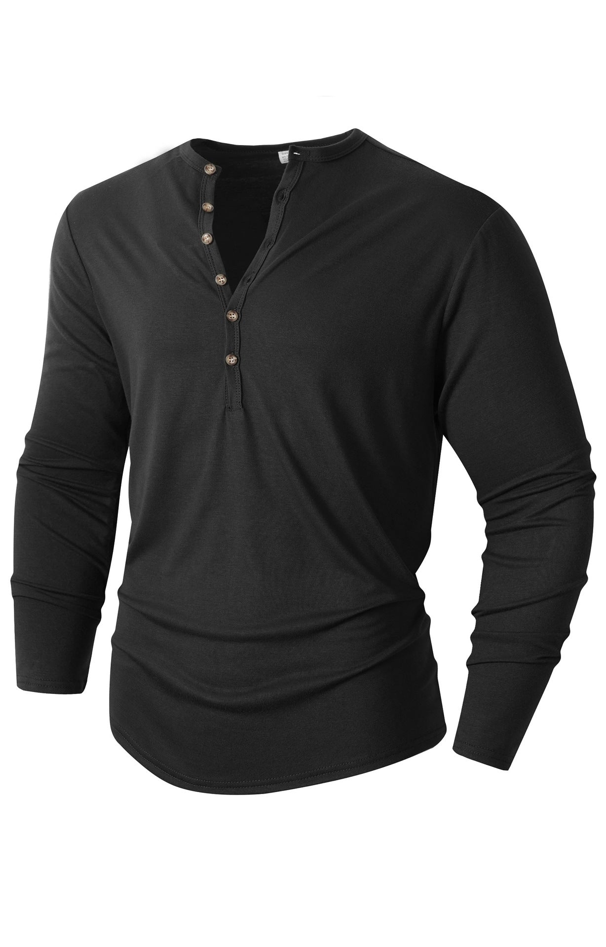 Herren Langarm Henley-Shirt mit Knopfleiste und weichem Baumwollmix ModeGeist