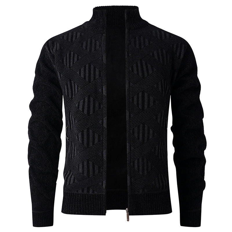 Herren Strickjacke mit strukturiertem Design und modernem Reißverschluss ModeGeist