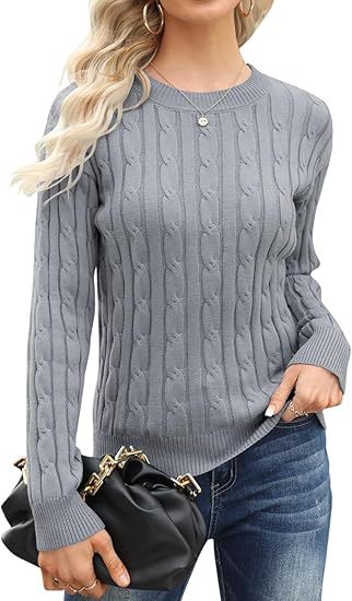 Damen klassischer Strickpullover mit Zopfdesign ModeGeist