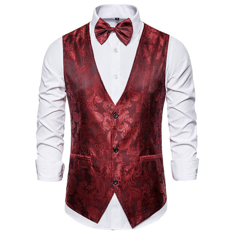Herren elegante Anzugweste mit feinem Paisleymuster ModeGeist