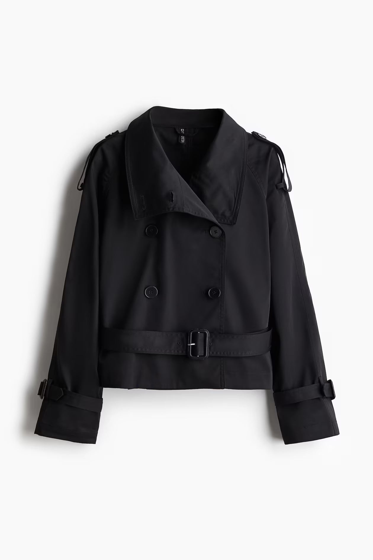 Damen Eleganter Kurz-Trenchcoat mit doppelter Knopfleiste und Taillengürtel ModeGeist