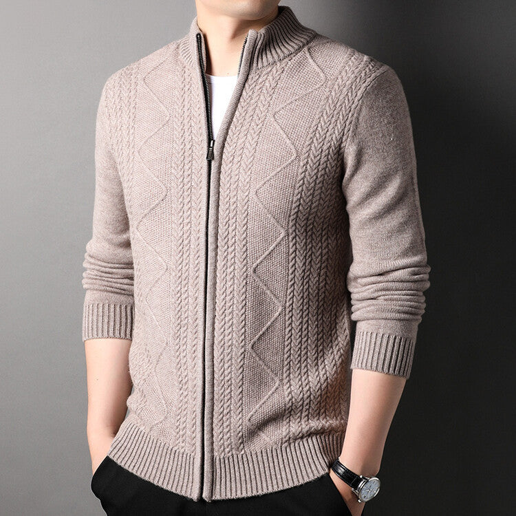 Herren Strickjacke im modernen Kabelstrickdesign ModeGeist