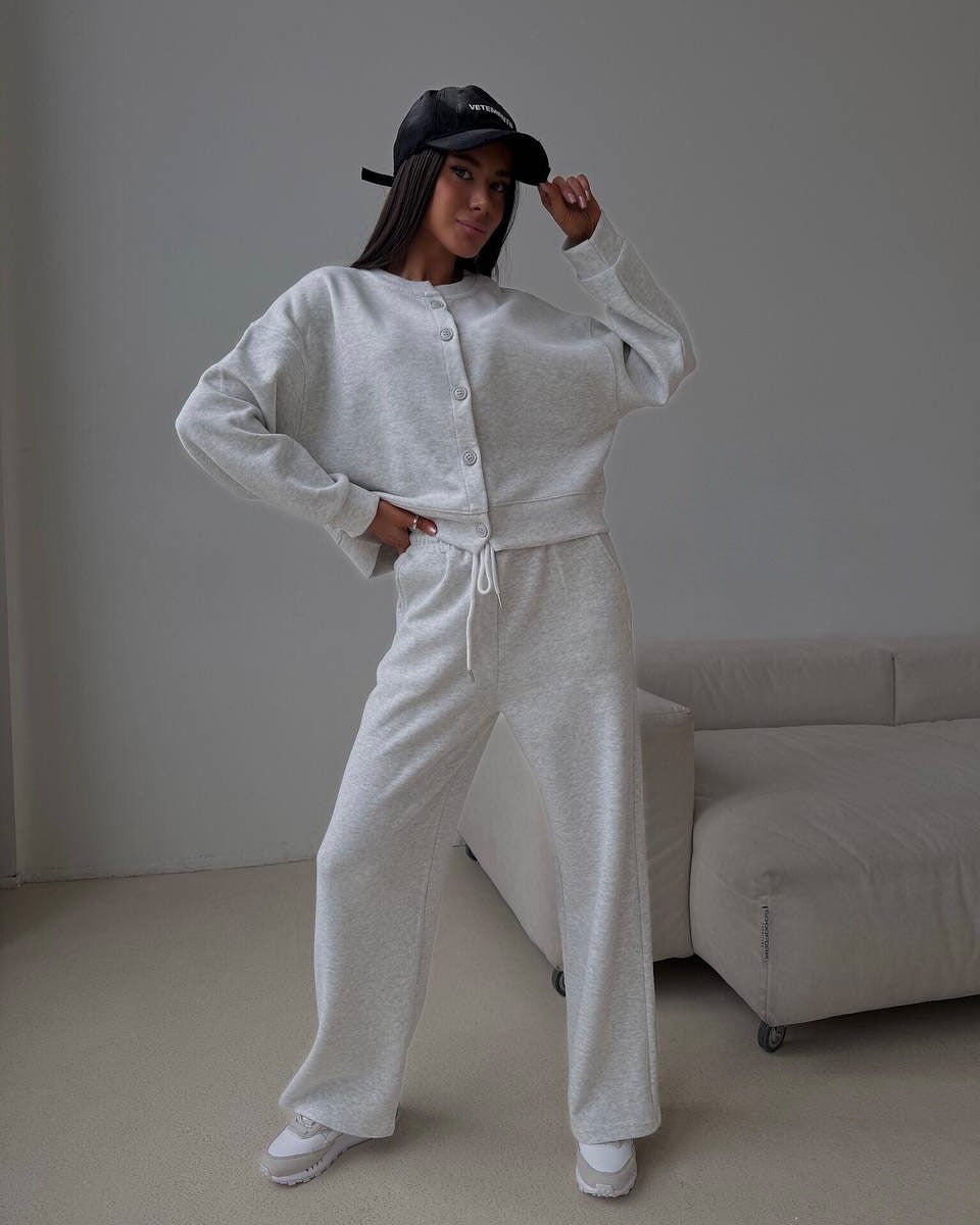 Damen lässiger Cardigan und Jogginghose Set ModeGeist