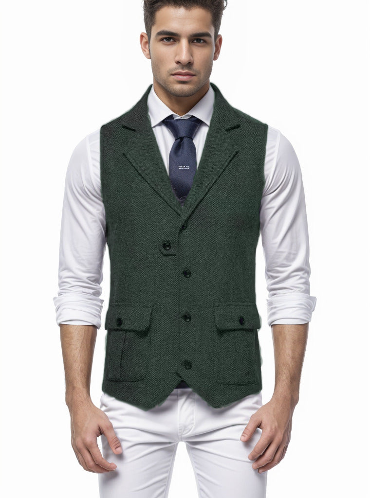 Herren elegante Weste im Hahnentrittmuster ModeGeist