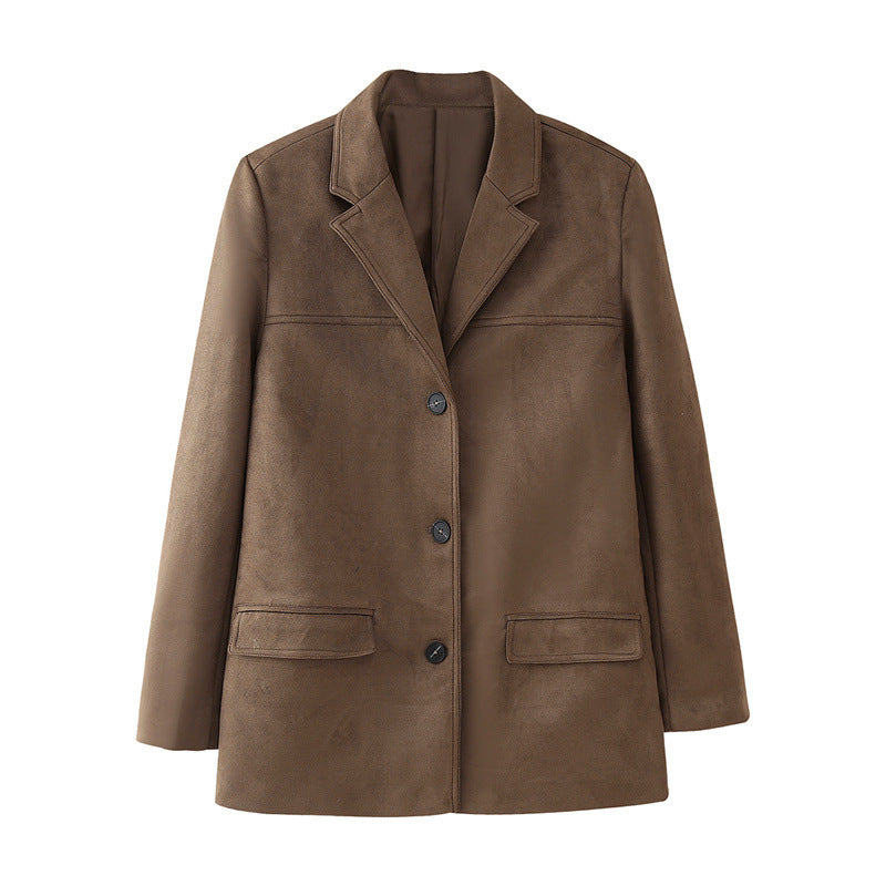 Damen Elegante Suede-Blazerjacke ModeGeist