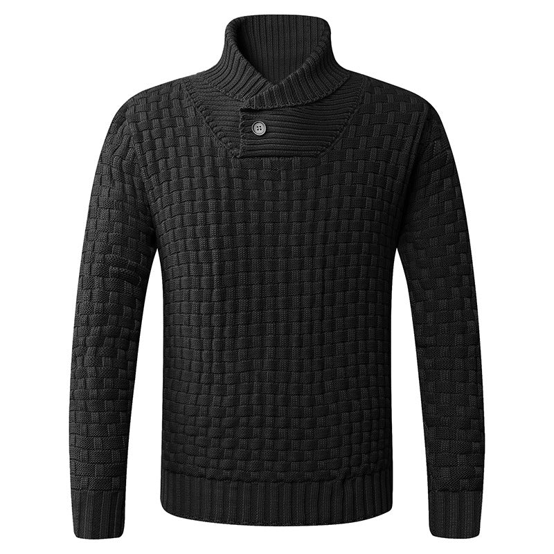 Herren Strickpullover mit modernem Schalkragen und Knopfdetails ModeGeist