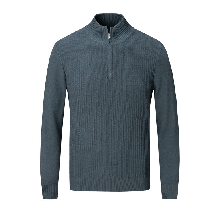 Herren Strickpullover mit modernem Stehkragen und feinem Rippdesign ModeGeist