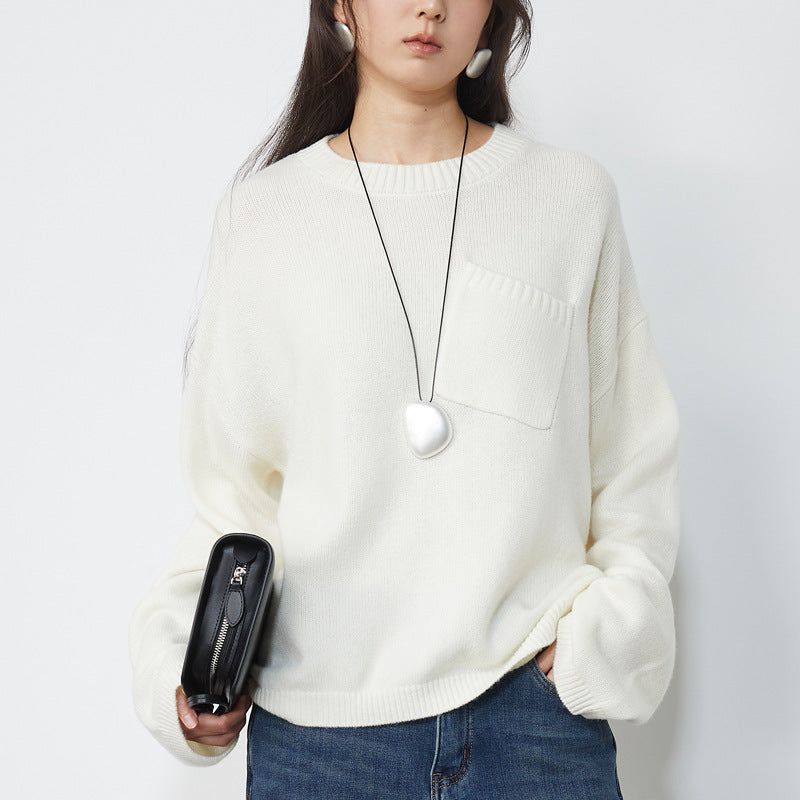 Bequemer Damen-Strickpullover mit weiten Ärmeln von MODEGEIST