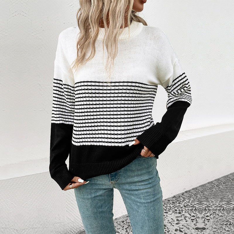 ModeGeist | Gestreifter Strickpullover Für Bequeme Outfits