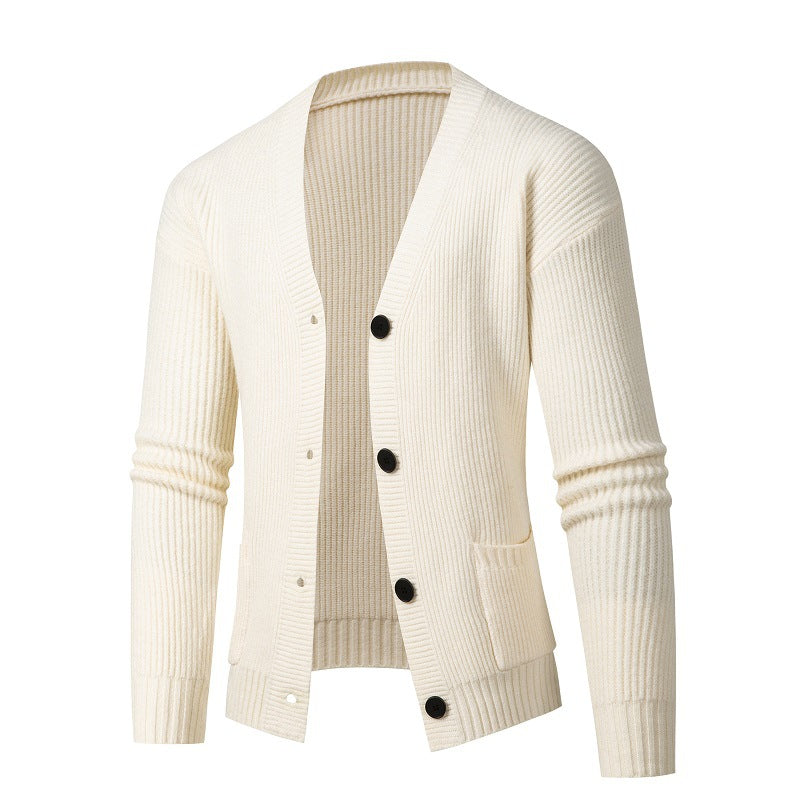 Herren modische Strickjacke mit feinem Rippstrickdesign ModeGeist