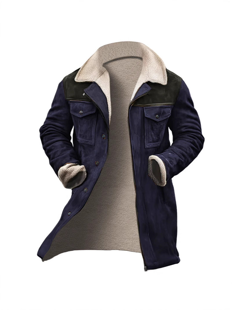 Herren verspielt schicke Wildlederjacke mit warmem Fleecefutter ModeGeist