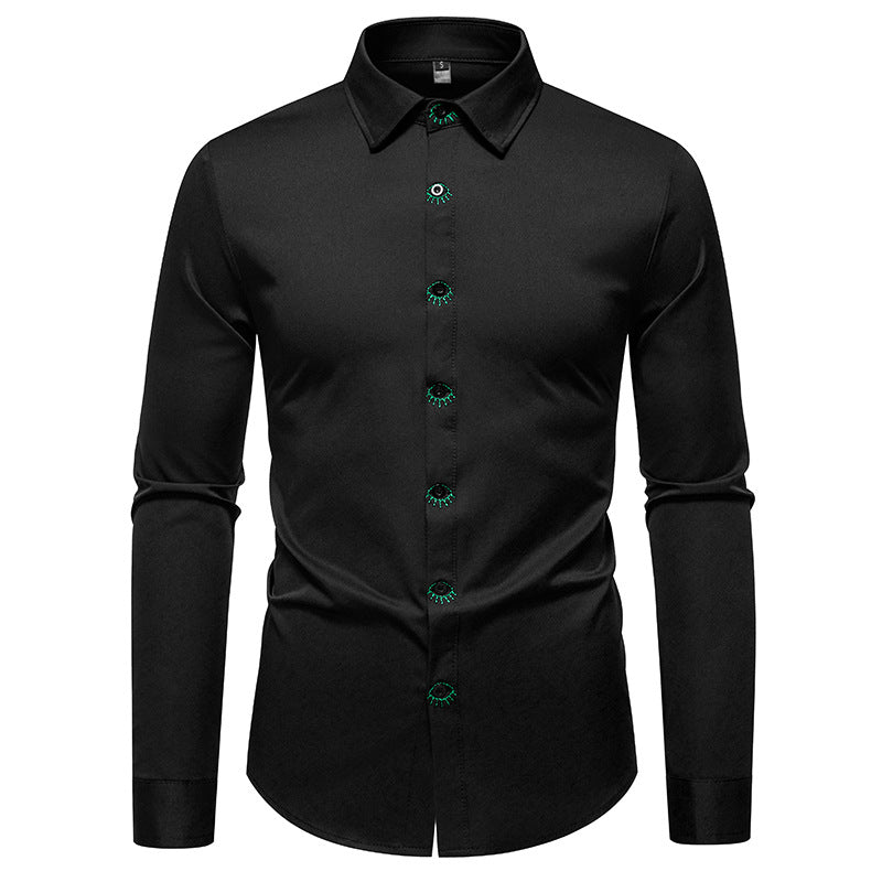 Herren Elegantes Langarmhemd mit kreativen Details ModeGeist
