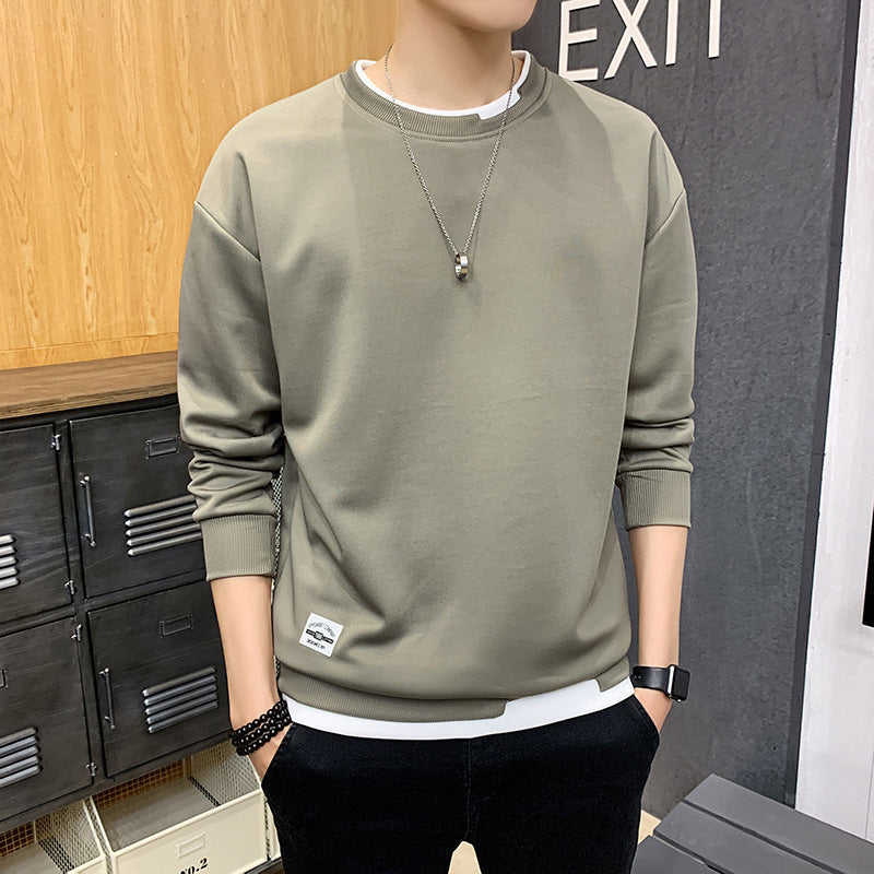 Herren lässiger Sweatshirt mit kontrastierendem Saum ModeGeist