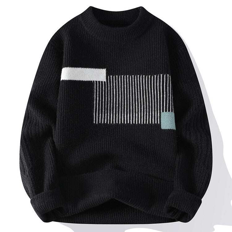 Damen moderner Strickpullover mit geometrischem Muster ModeGeist