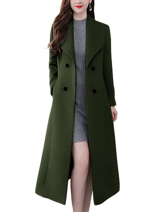 Damen Lange Wollmantel ModeGeist