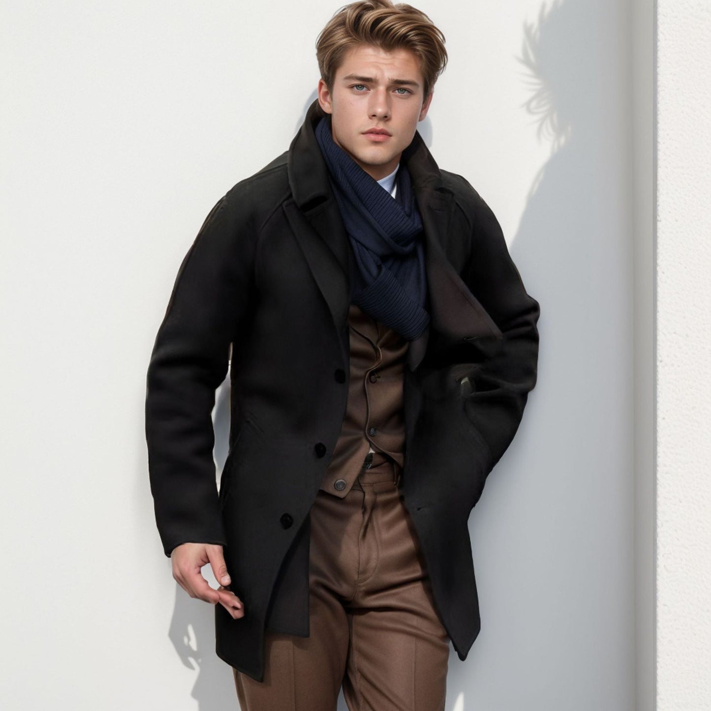 Herren lässiger Dufflecoat mit schickem Stehkragen und praktischen Taschen ModeGeist