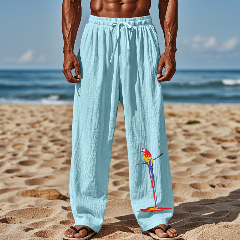 Herren Strandhose aus leichtem, atmungsaktivem Gewebe mit buntem Print ModeGeist