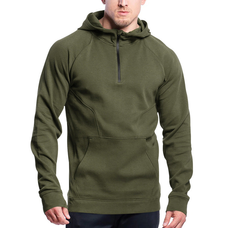 Herren funktioneller Kapuzenpullover mit Reißverschluss und praktischer Kängurutasche ModeGeist