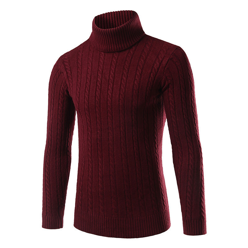 Herren stilvoller Rollkragenpullover mit Zopfmuster ModeGeist