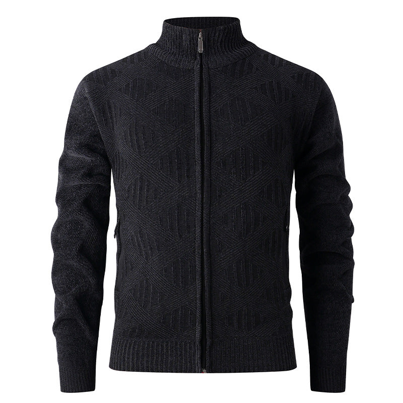 Herren Strickjacke mit strukturiertem Design und modernem Reißverschluss ModeGeist