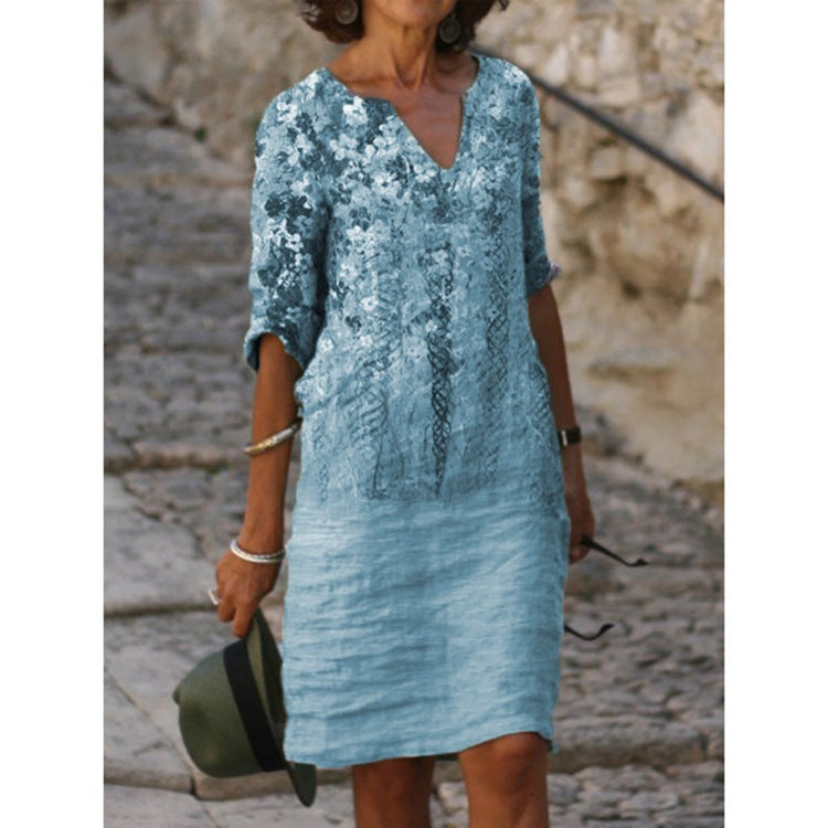 Elegantes Damen Freizeitkleid mit lockerem Schnitt und Stickerei von MODEGEIST