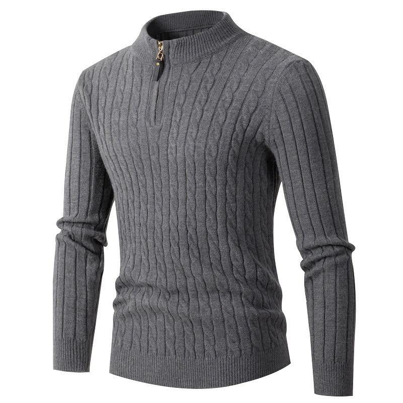 Herren modischer Rollkragenpullover mit Zipper ModeGeist