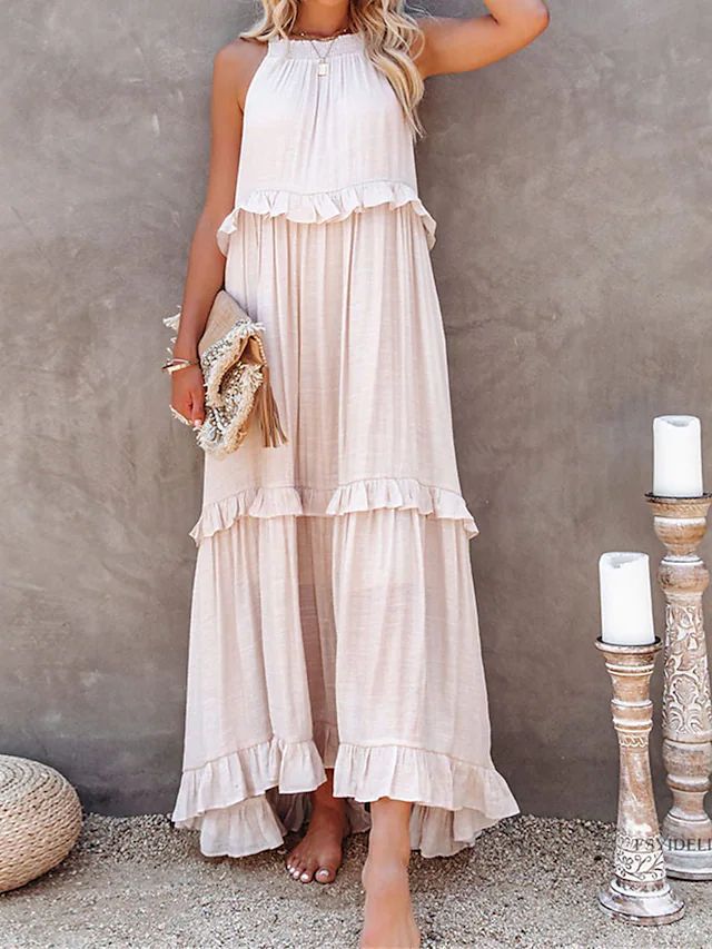 Boho Maxikleid für Damen, sommerlich mit Rüschen von MODEGEIST