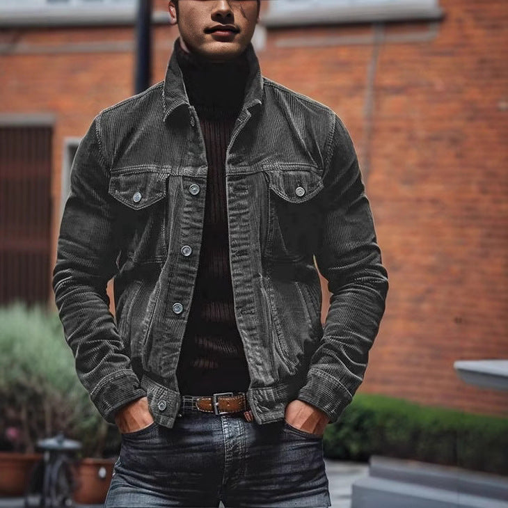 Herren modische Cordjacke mit authentischem Look ModeGeist