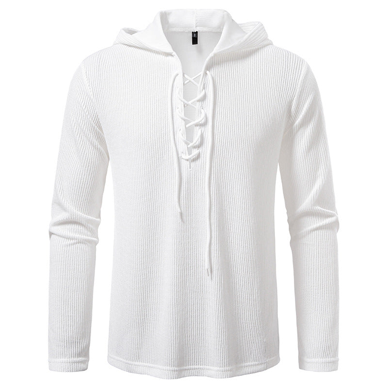 Herren Kapuzenpullover mit innovativer Schnürung und strukturiertem Design ModeGeist