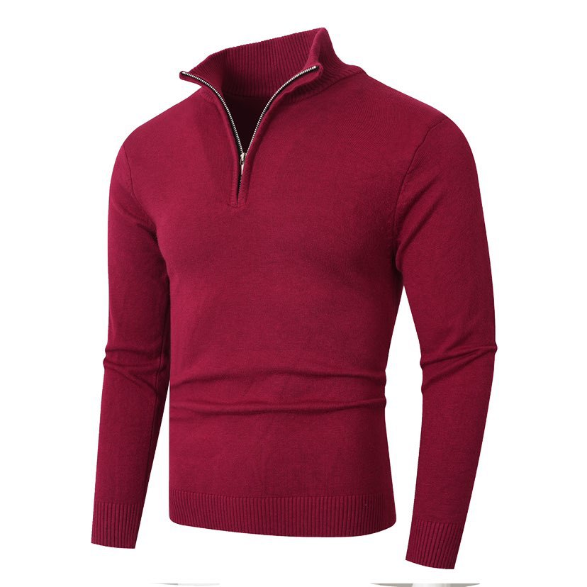 Herren Strickpullover mit modernem Stehkragen und hochwertigem Reißverschluss ModeGeist
