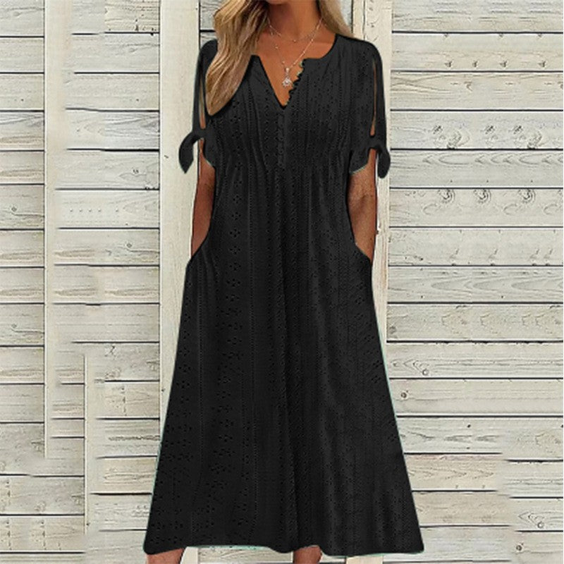Stylish Maxidress with Playful Cut-Outs and Pockets by MODEGEIST