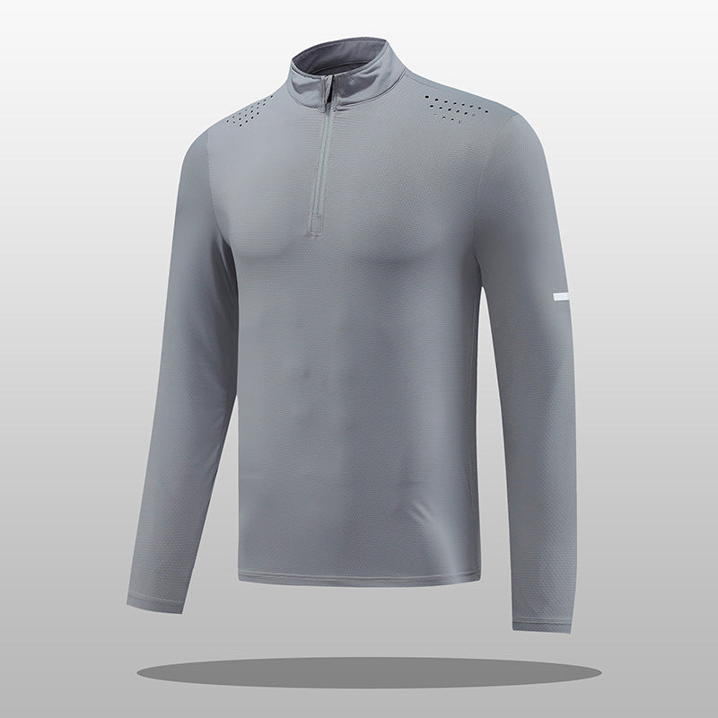 Herren Funktions-Langarmshirt mit Reißverschluss und atmungsaktivem Material ModeGeist