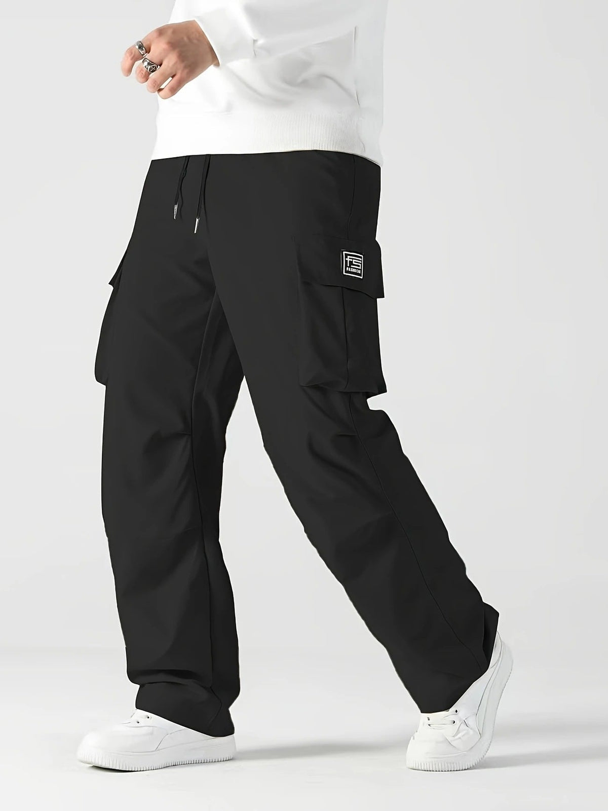 Herren Cargo-Hose mit multifunktionalen Taschen und elastischem Bund Hedi-Mode