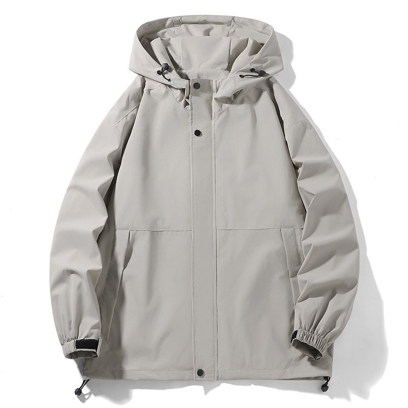 Herren Wasserabweisende Übergangsjacke mit verstellbarer Kapuze und praktischen Taschen ModeGeist