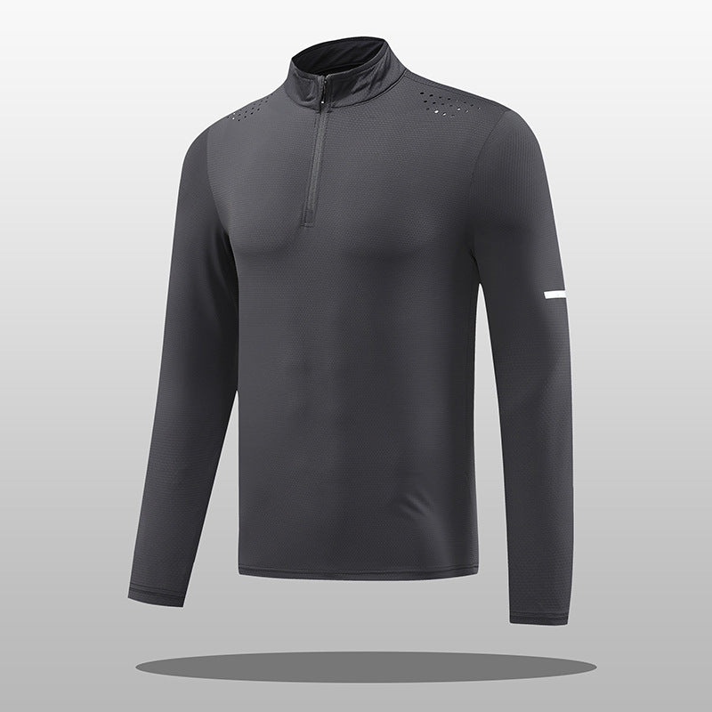 Herren Funktions-Langarmshirt mit Reißverschluss und atmungsaktivem Material ModeGeist