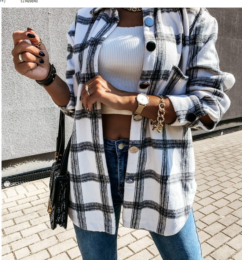 Damen Karomuster Überhemdjacke ModeGeist