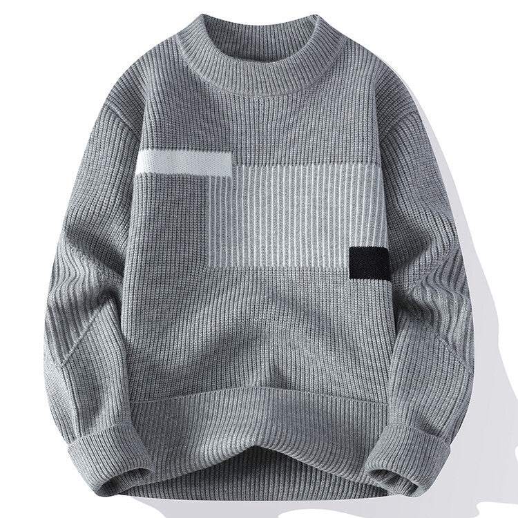 Damen moderner Strickpullover mit geometrischem Muster ModeGeist